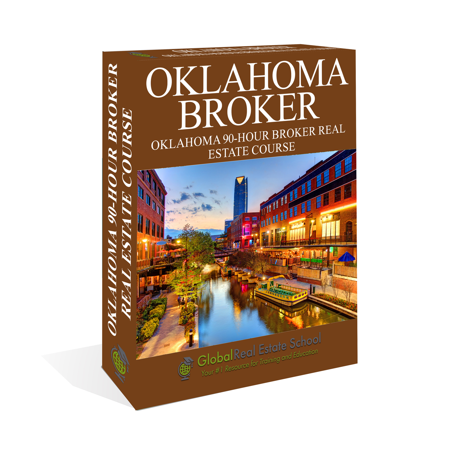 Oklahoma Broker Real Estate Salesperson Course box cover from Global Real Estate School